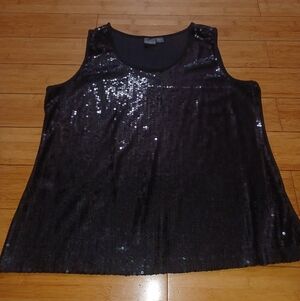 Covington Black Sequin Tank Top